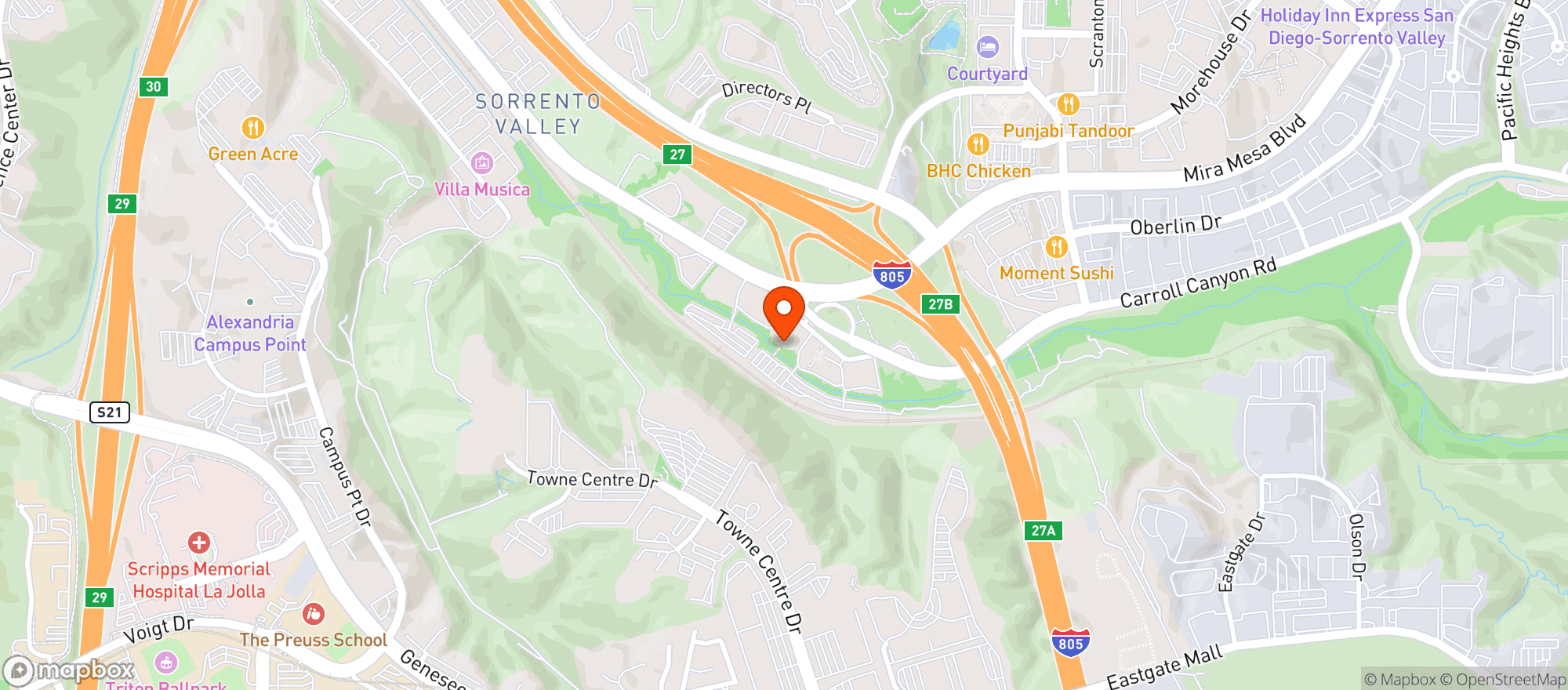 Map showing Sdrc - C21 Sorrento Mesa