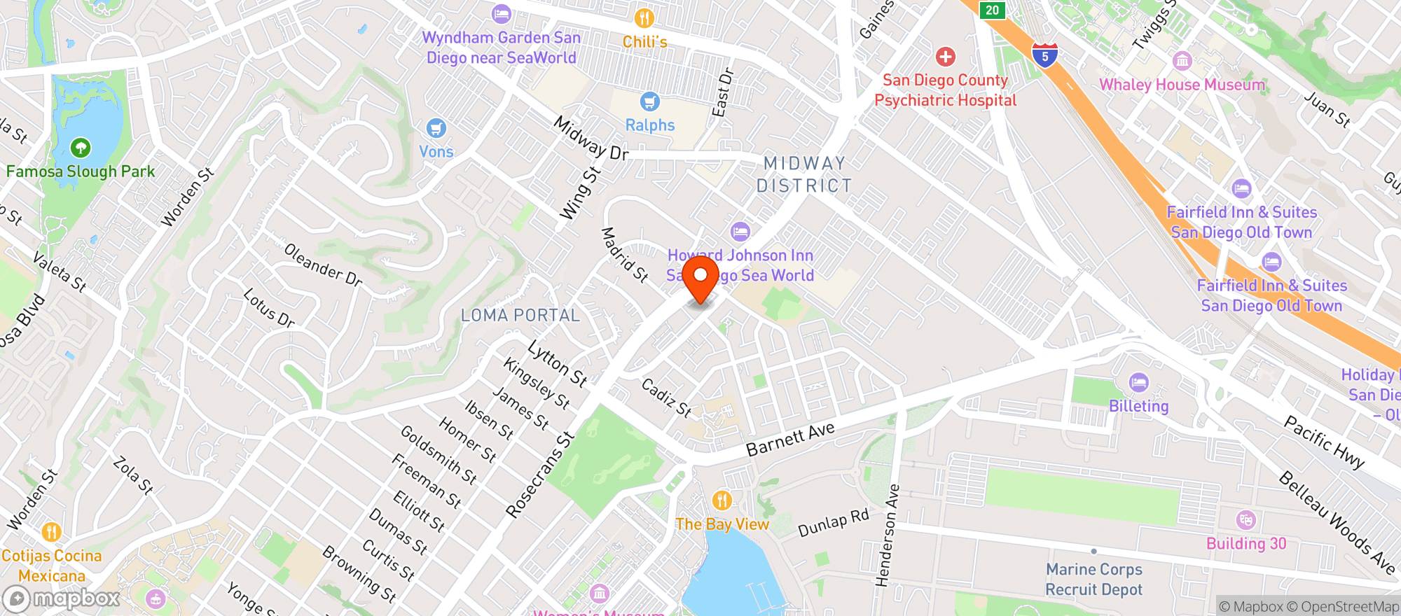 Map showing Point Loma