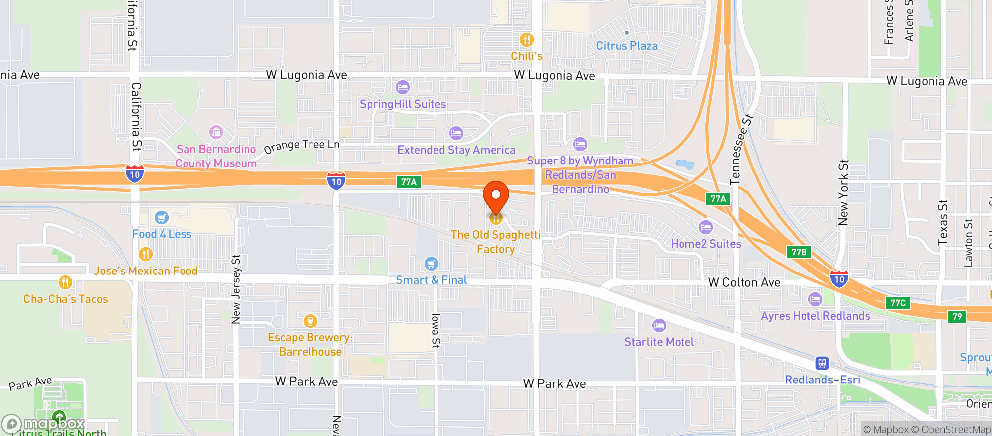 Map showing Old Spaghetti Factory #76