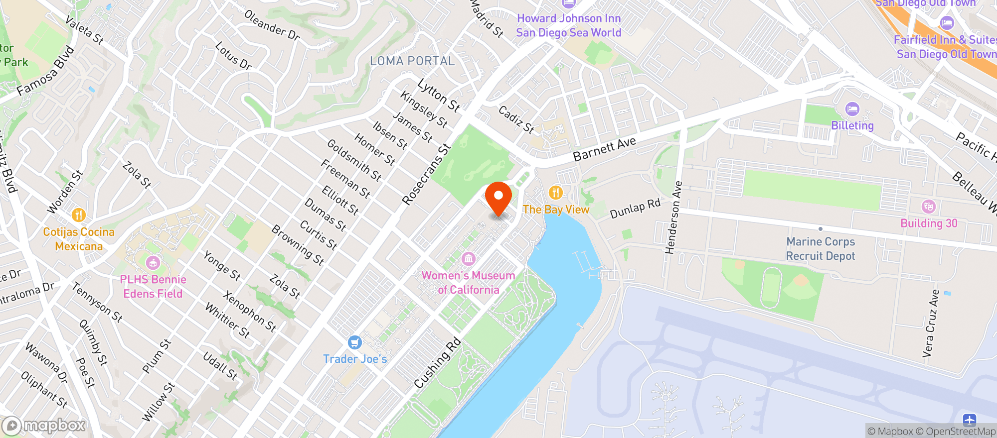 Map showing Bottlecraft Liberty Station