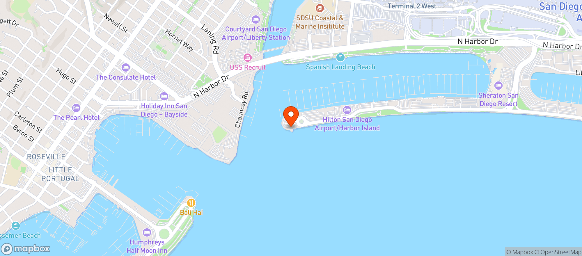 Map showing Tom Hams Lighthouse