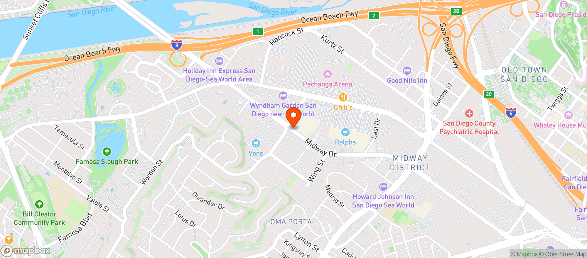 Map showing Wholesale Nutrition Center