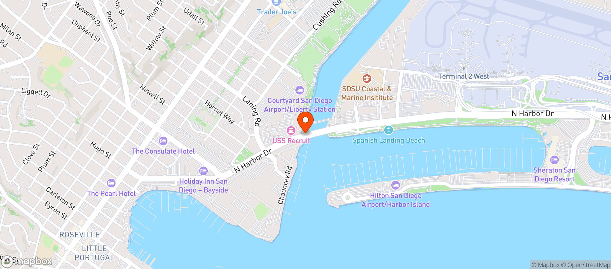 Map showing Holiday Bayside Bar
