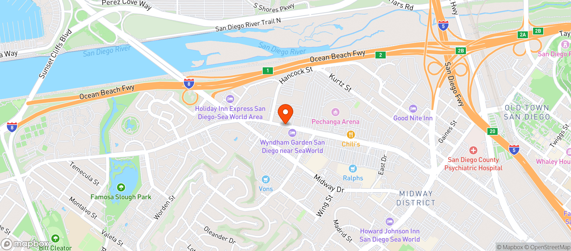 Map showing Phils Bbq