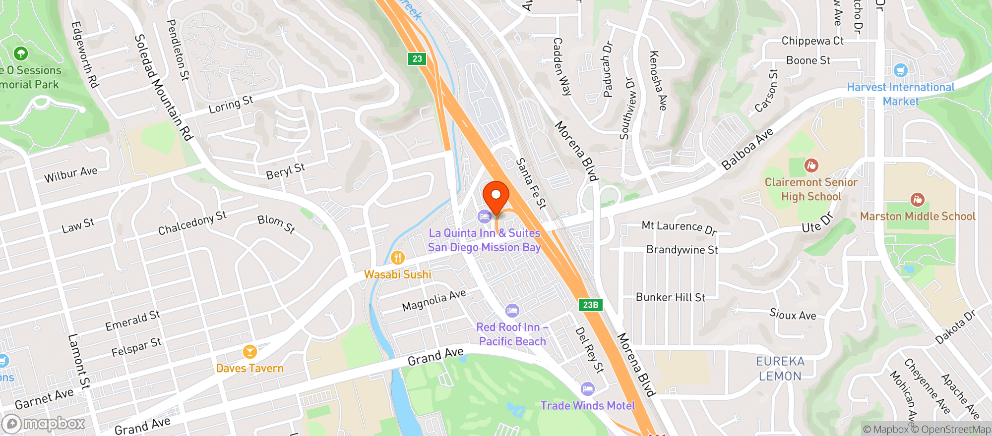 Map showing Wellgreens - Pacific Beach