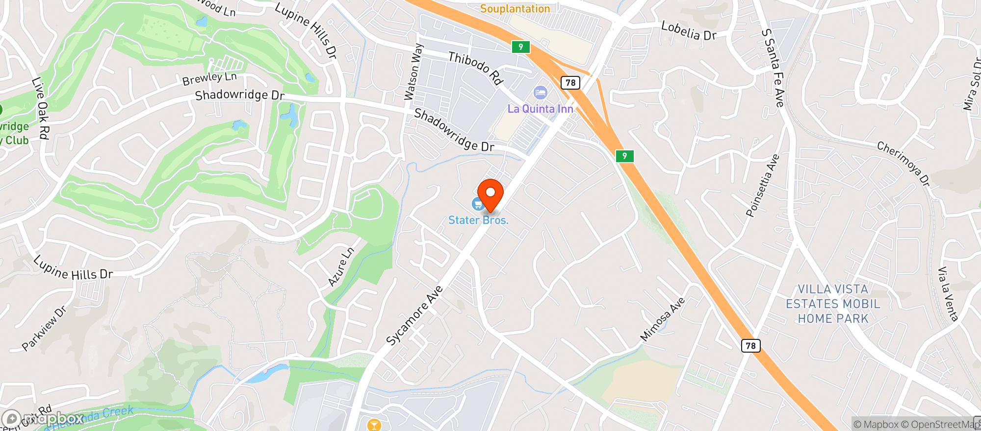Map showing Stater Bros