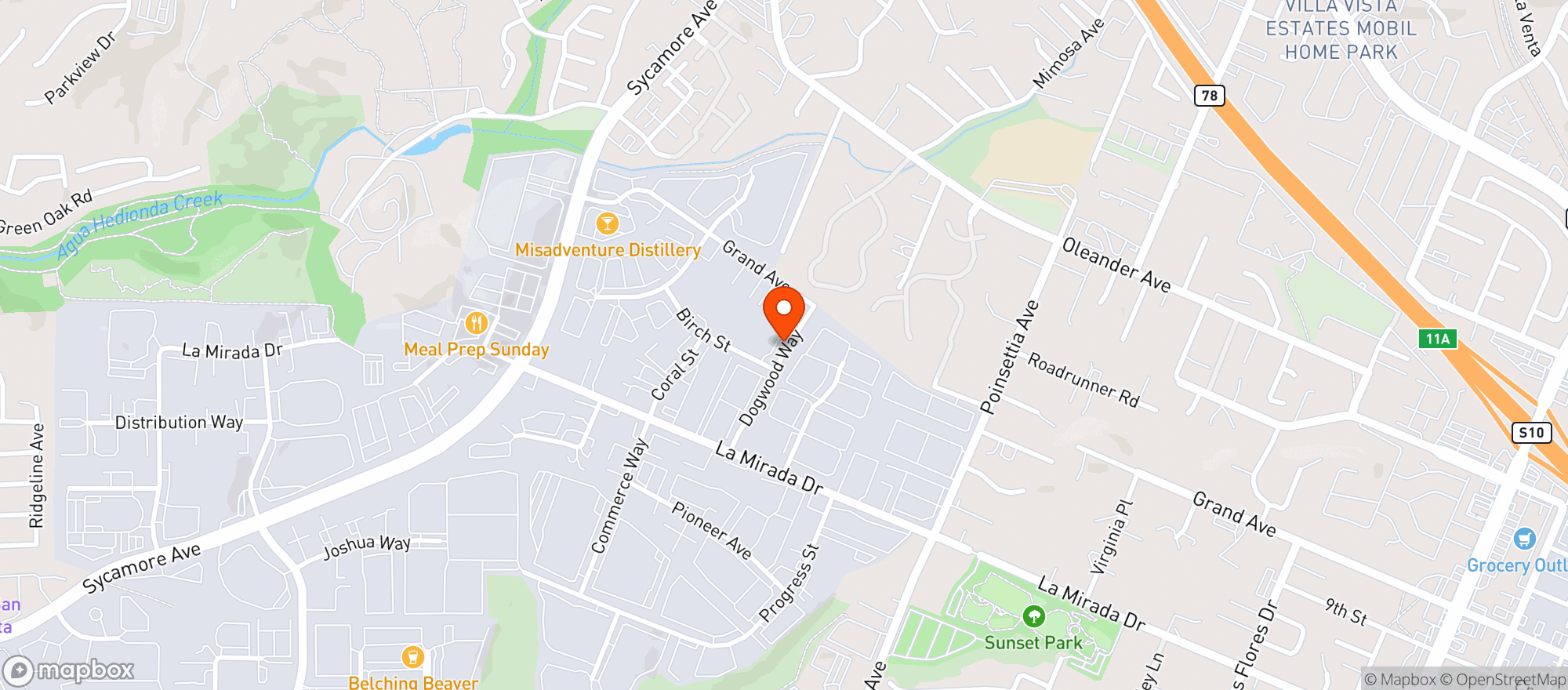 Map showing March and Ash Vista