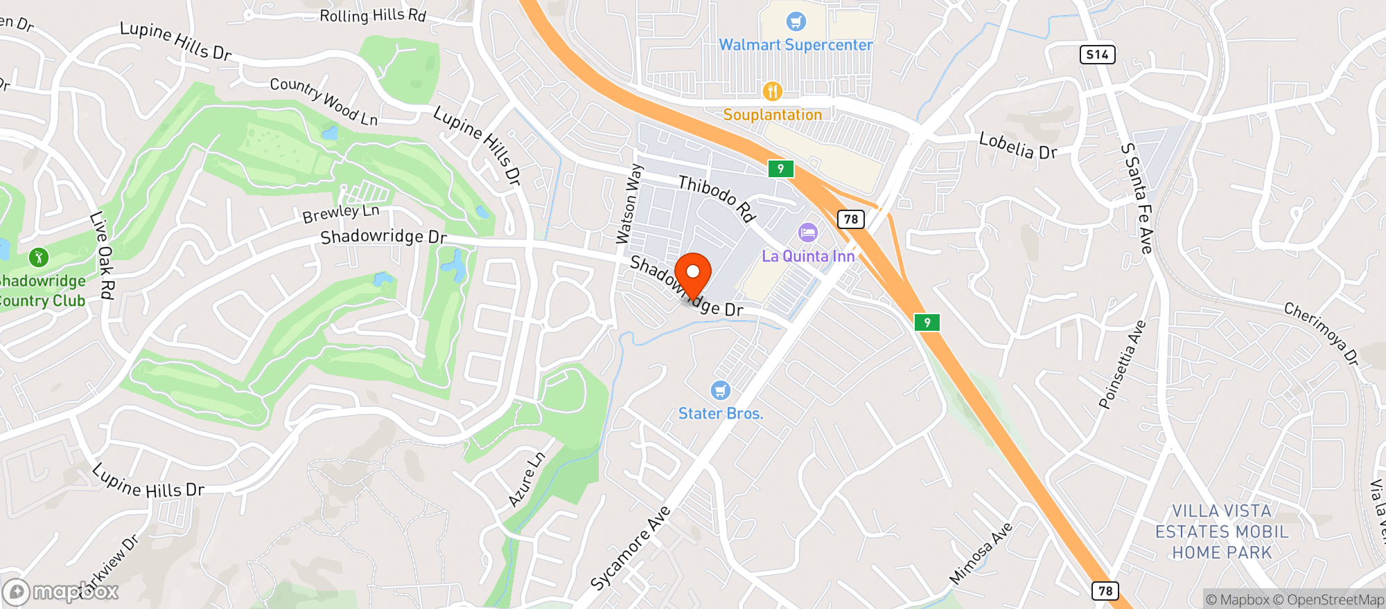 Map showing Beverage House Liquor - Vista