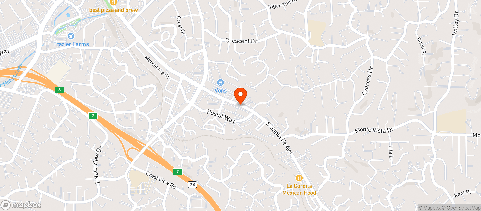 Map showing La Vista Liquor