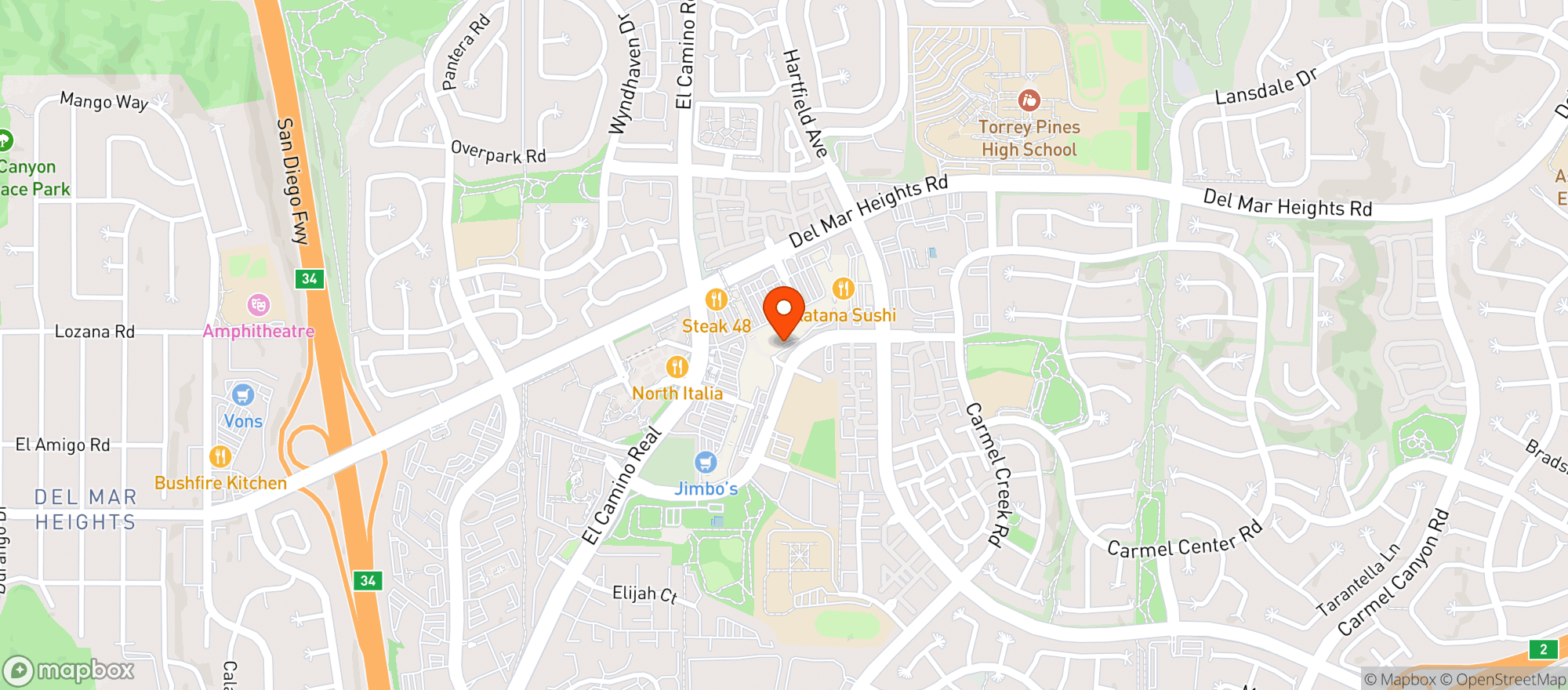 Map showing Ralphs (703) - 00167 - Del Mar Highlands Town Center