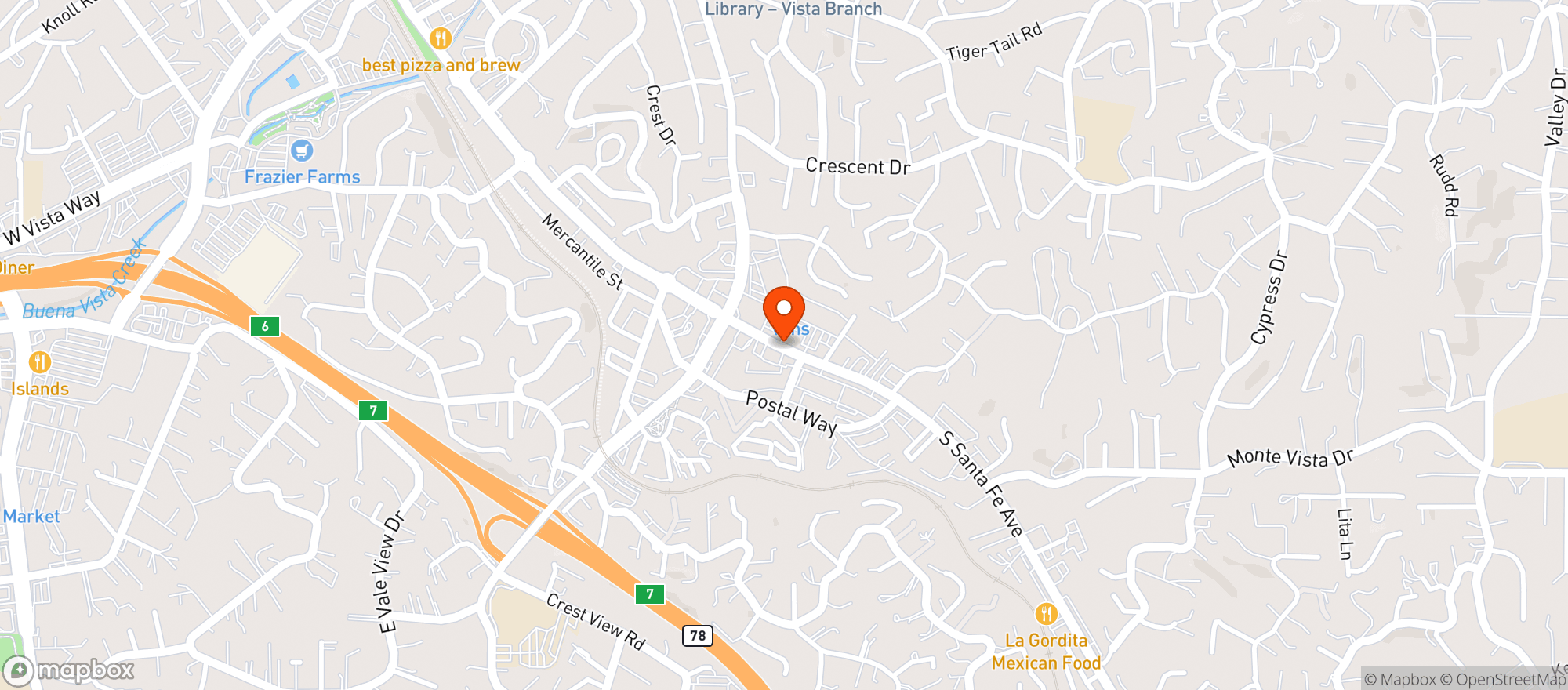 Map showing Wellgreens - Vista
