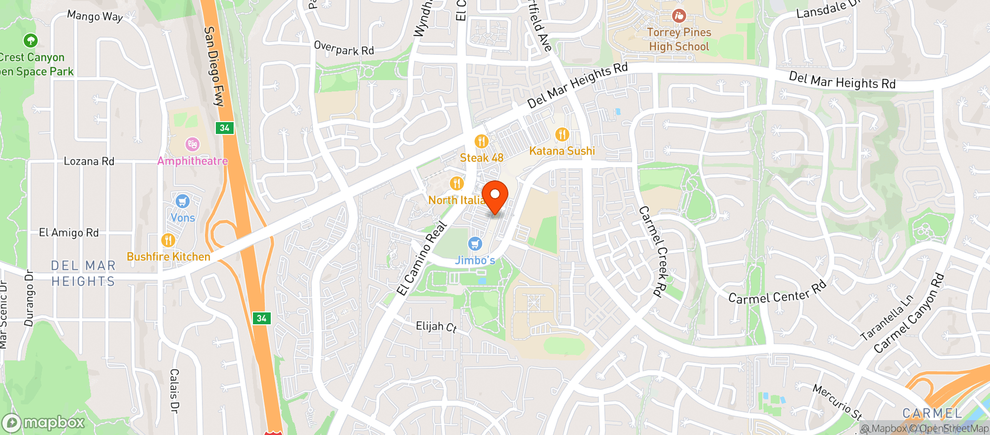 Map showing Jimbo's Naturally - Jimbos Naturally (Del Mar) - 00813002