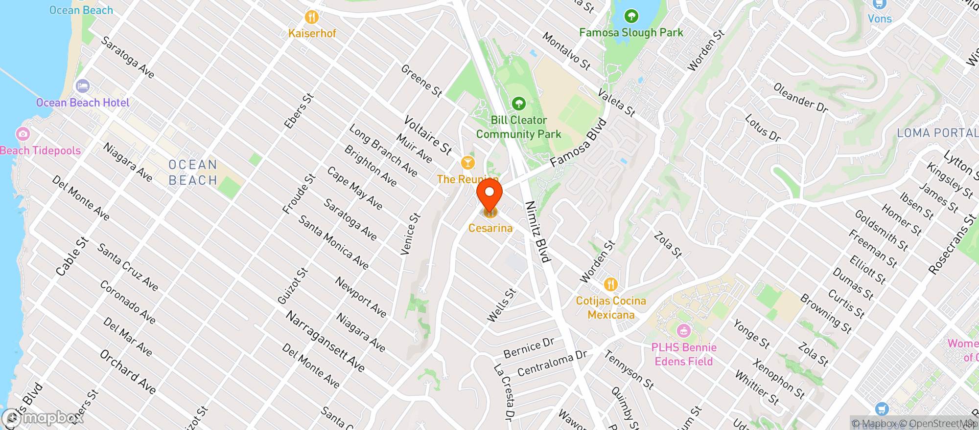 Map showing Cesarina