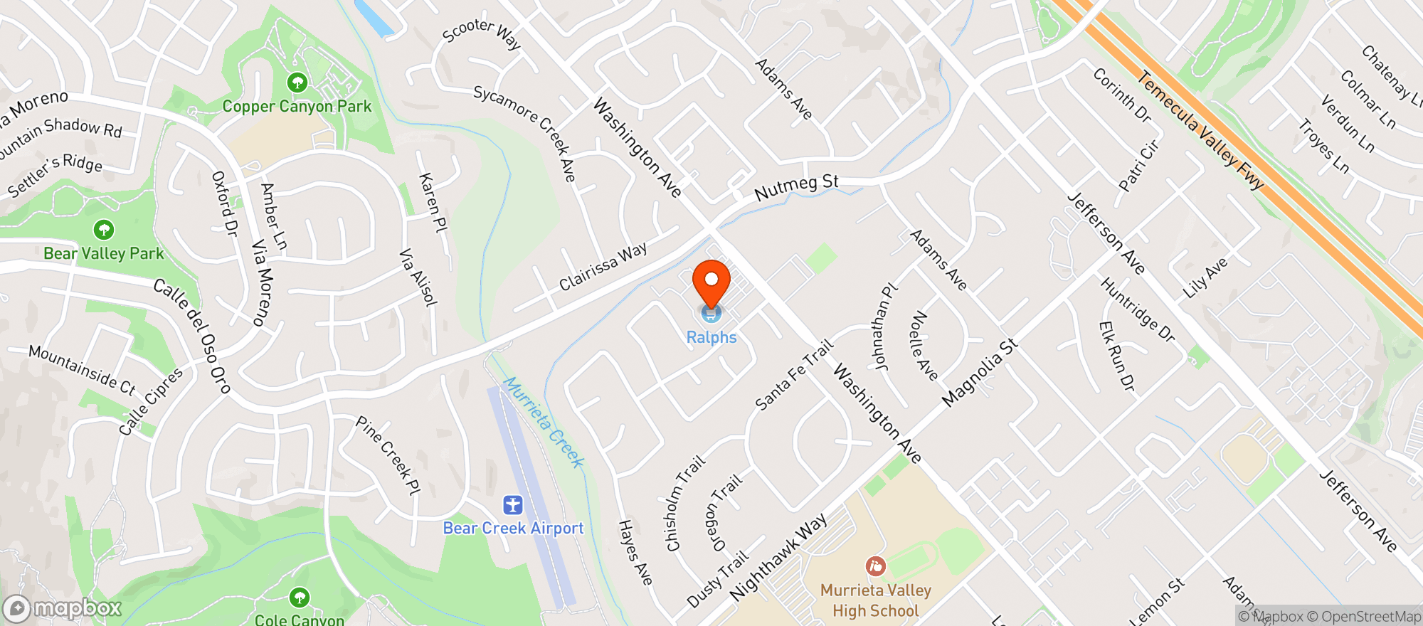 Map showing Ralphs (703) - 00118 - Plaza Del Oro Sc