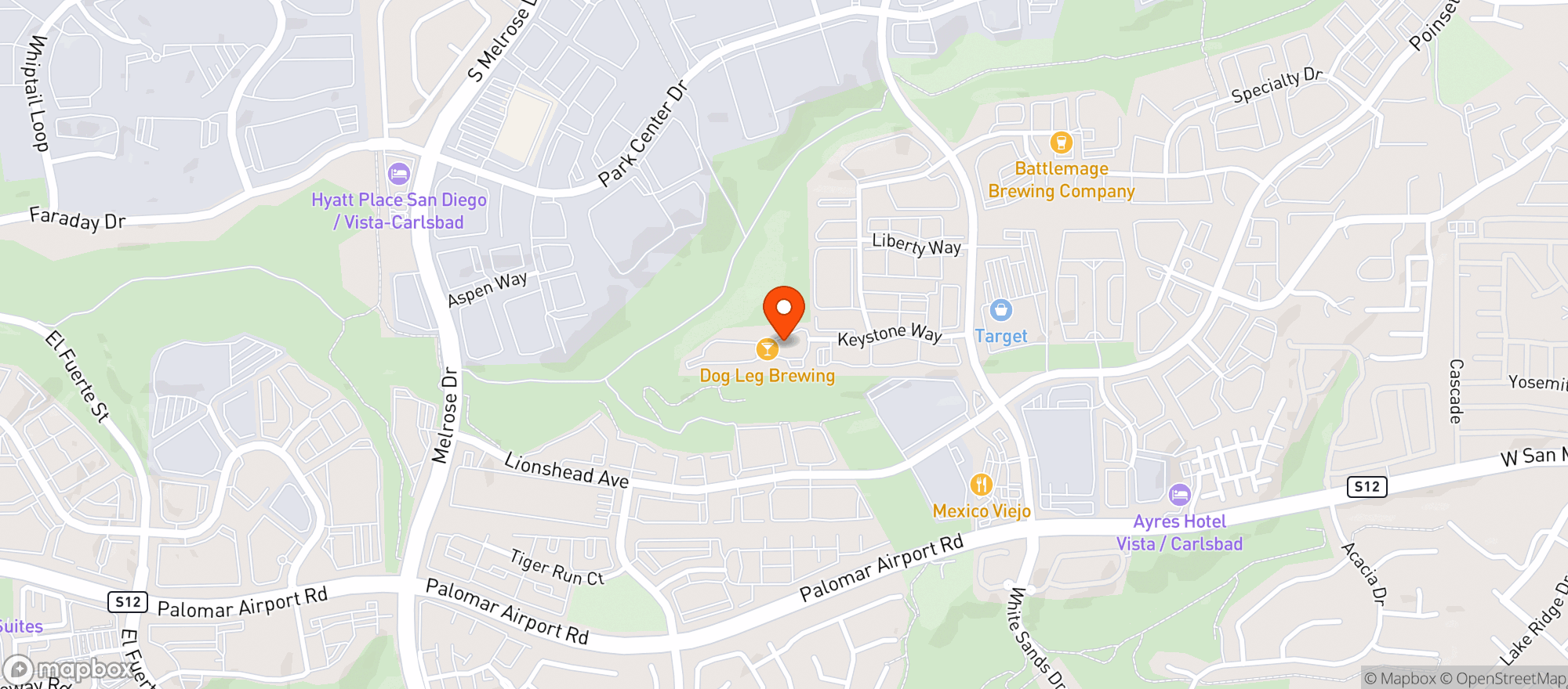 Map showing The Lost Abbey Brewing Co