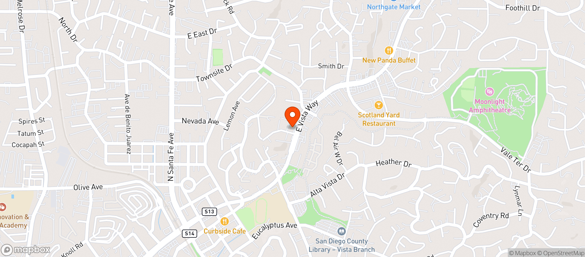 Map showing Tradecraft - Vista