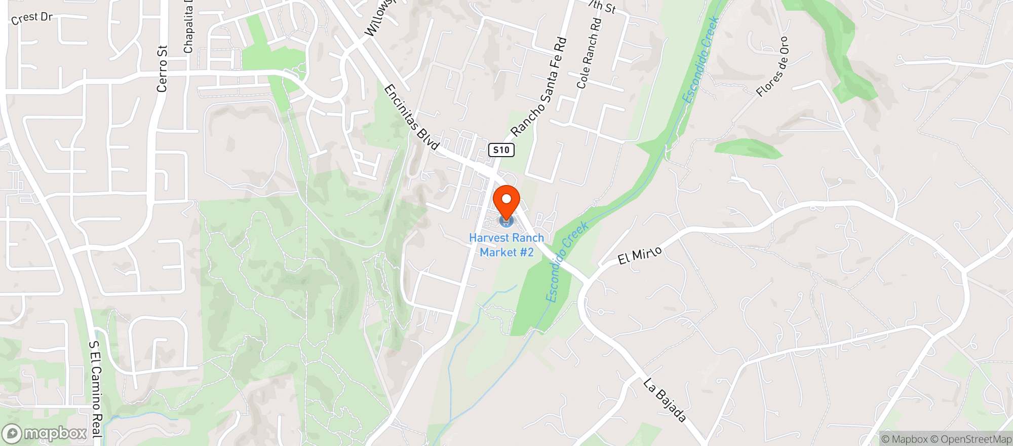 Map showing Harvest Ranch Market