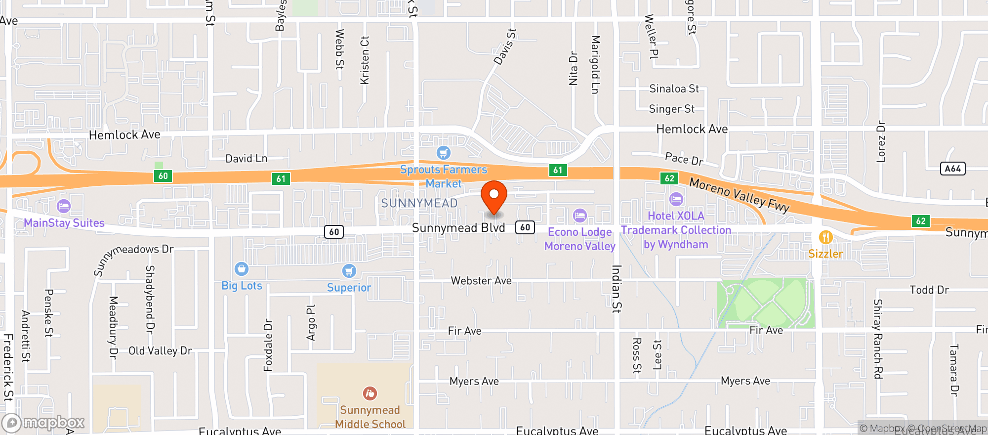 Map showing A Green Alternative Moreno Valley