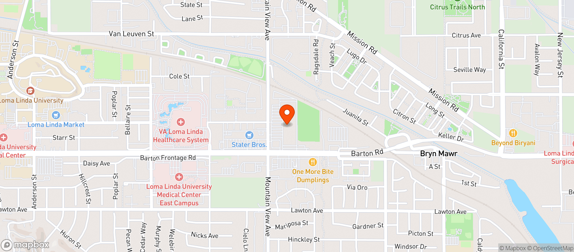 Map showing Clarks Nutrition Center (Loma Linda) - 00127001