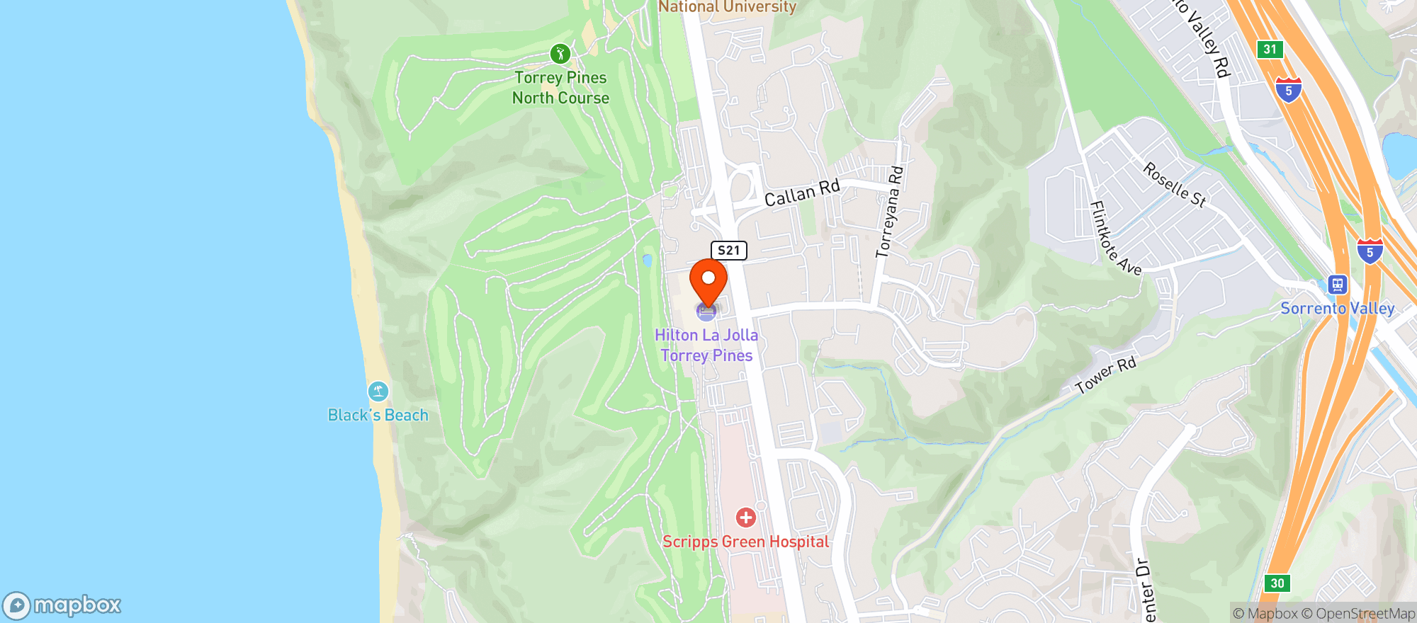 Map showing Hilton #santp