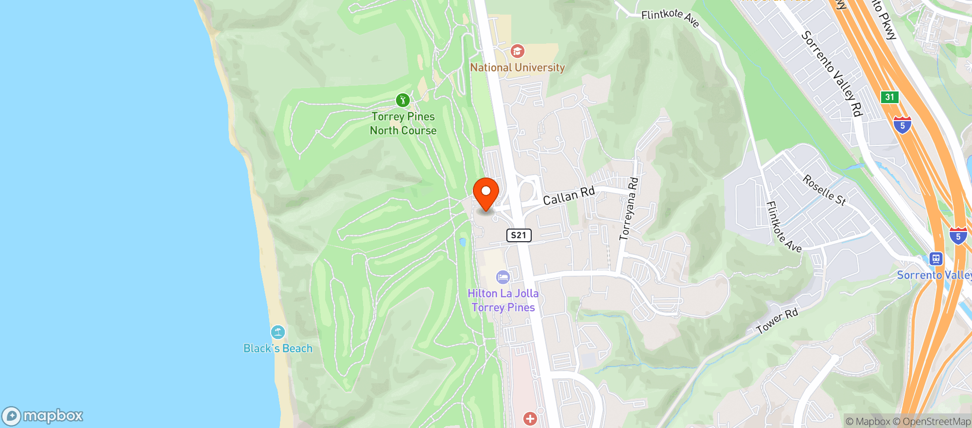 Map showing Lodge At Torrey Pines