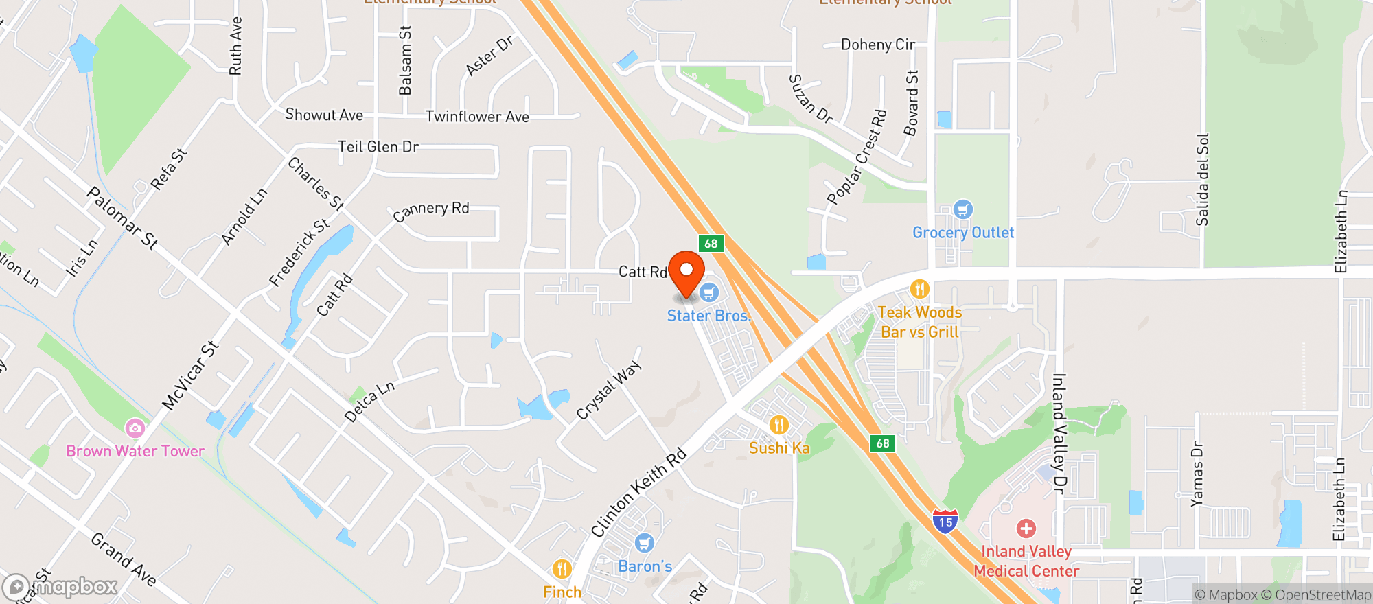 Map showing Stater Bros