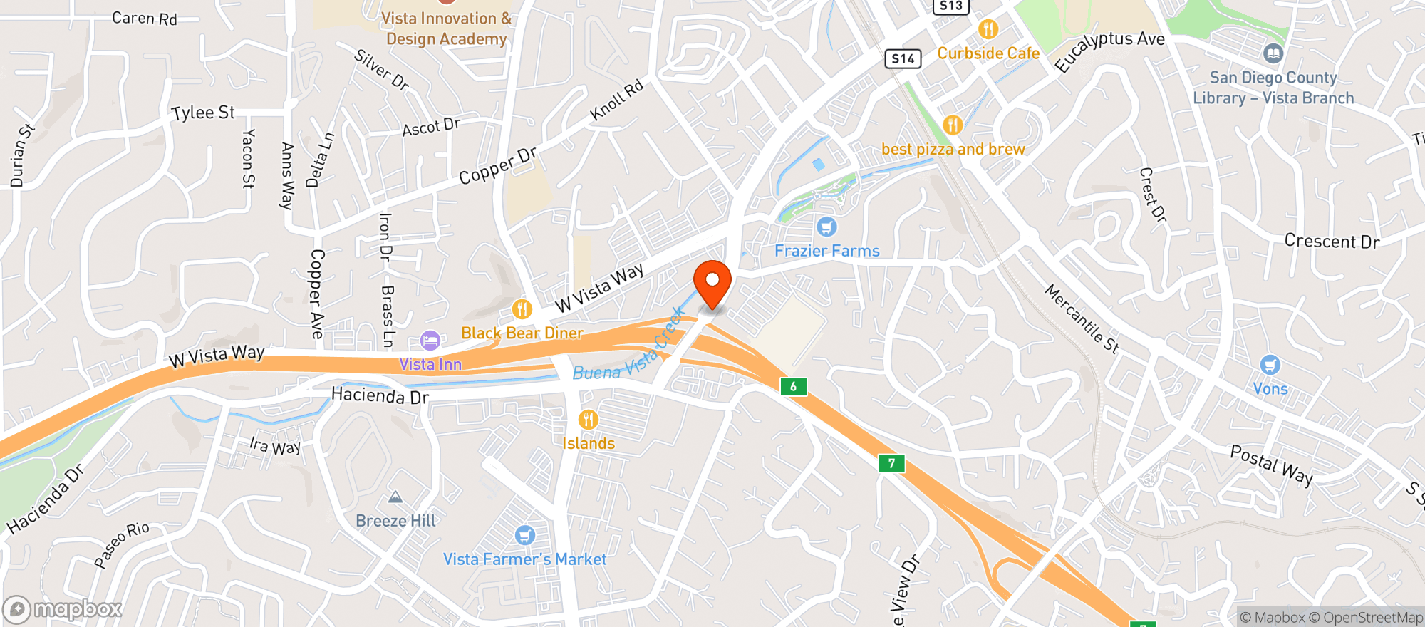 Map showing Vista