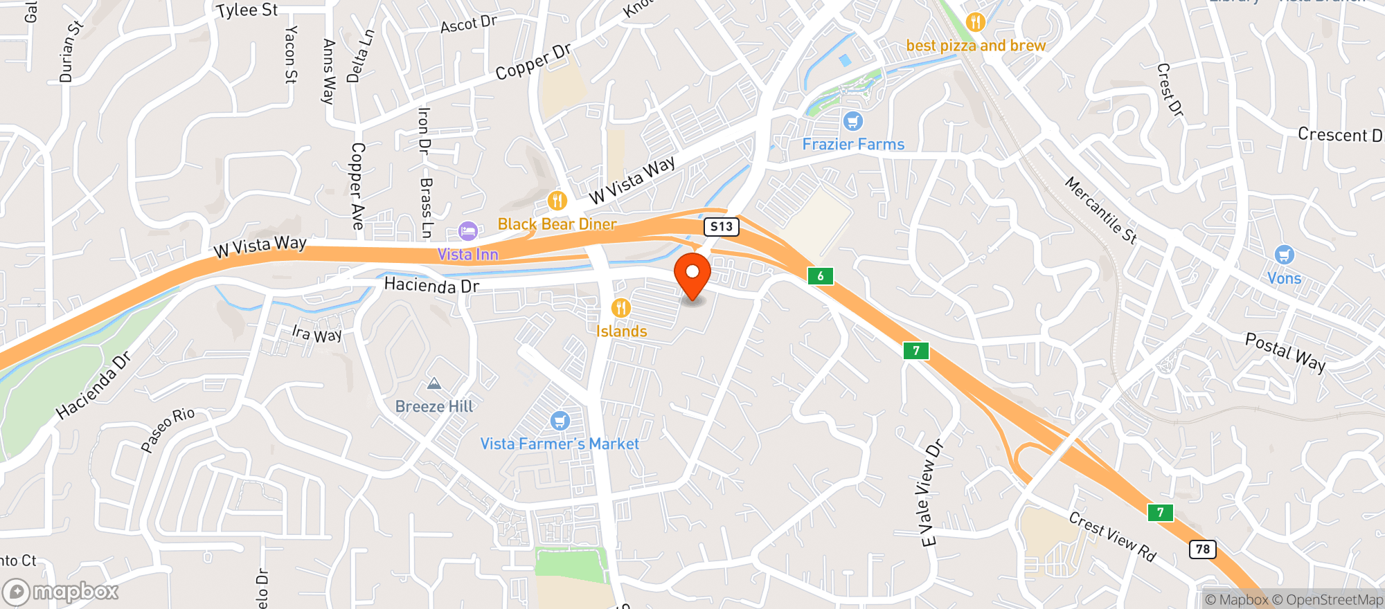 Map showing Food 4 Less - 300 - Vista