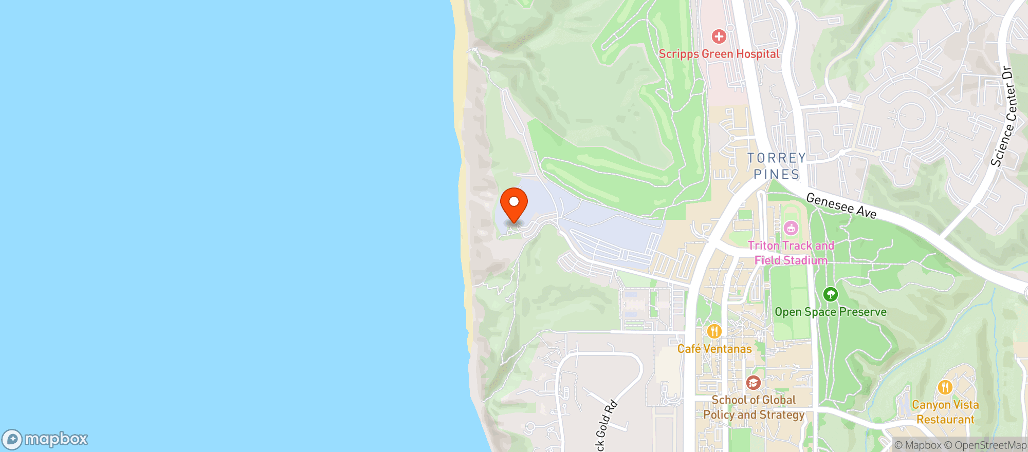 Map showing Cliff Hanger Cafe