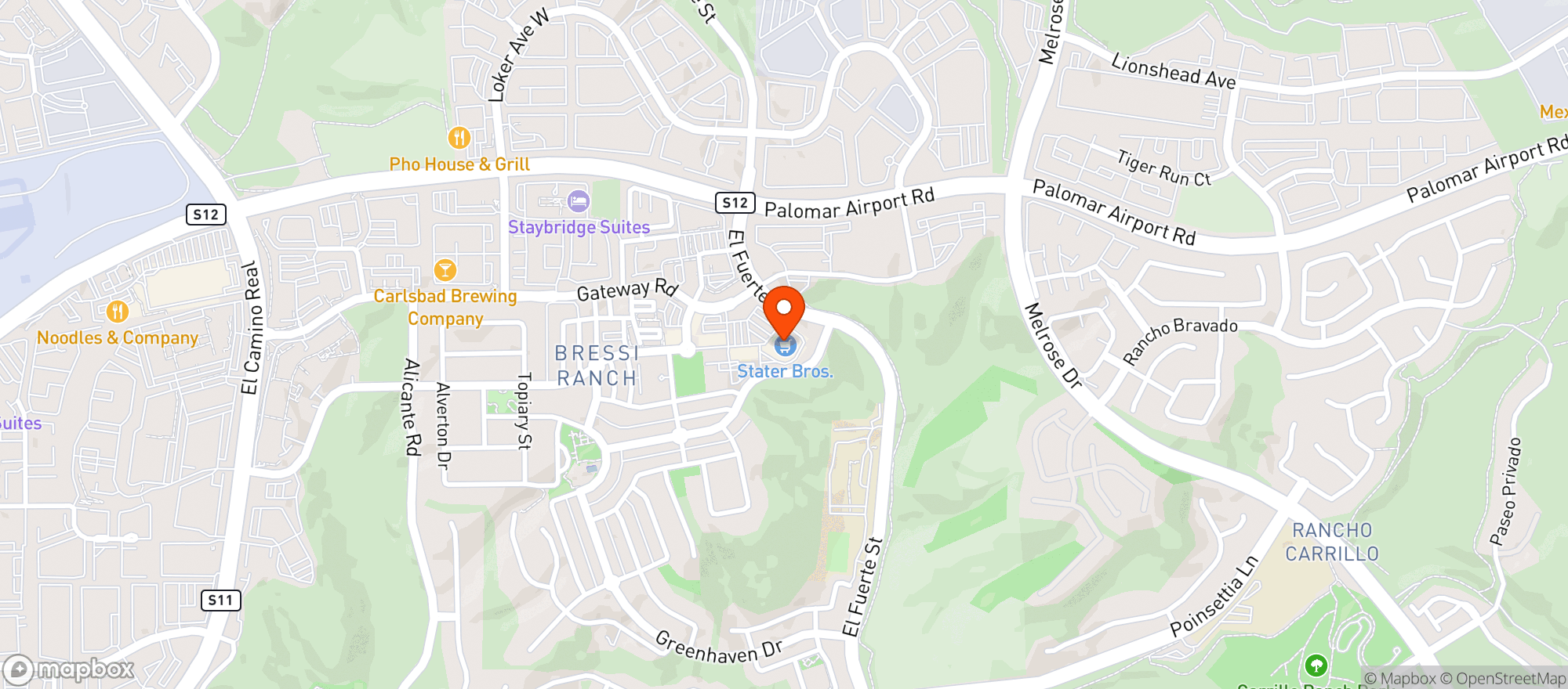 Map showing Stater Bros Markets #186