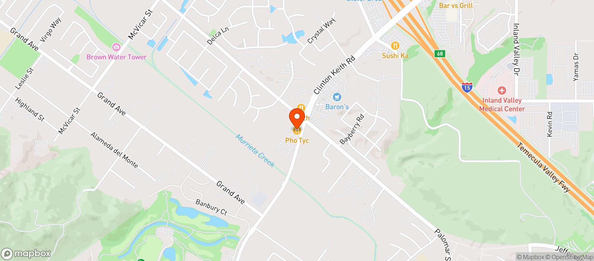 Map showing The Cake House - Wildomar
