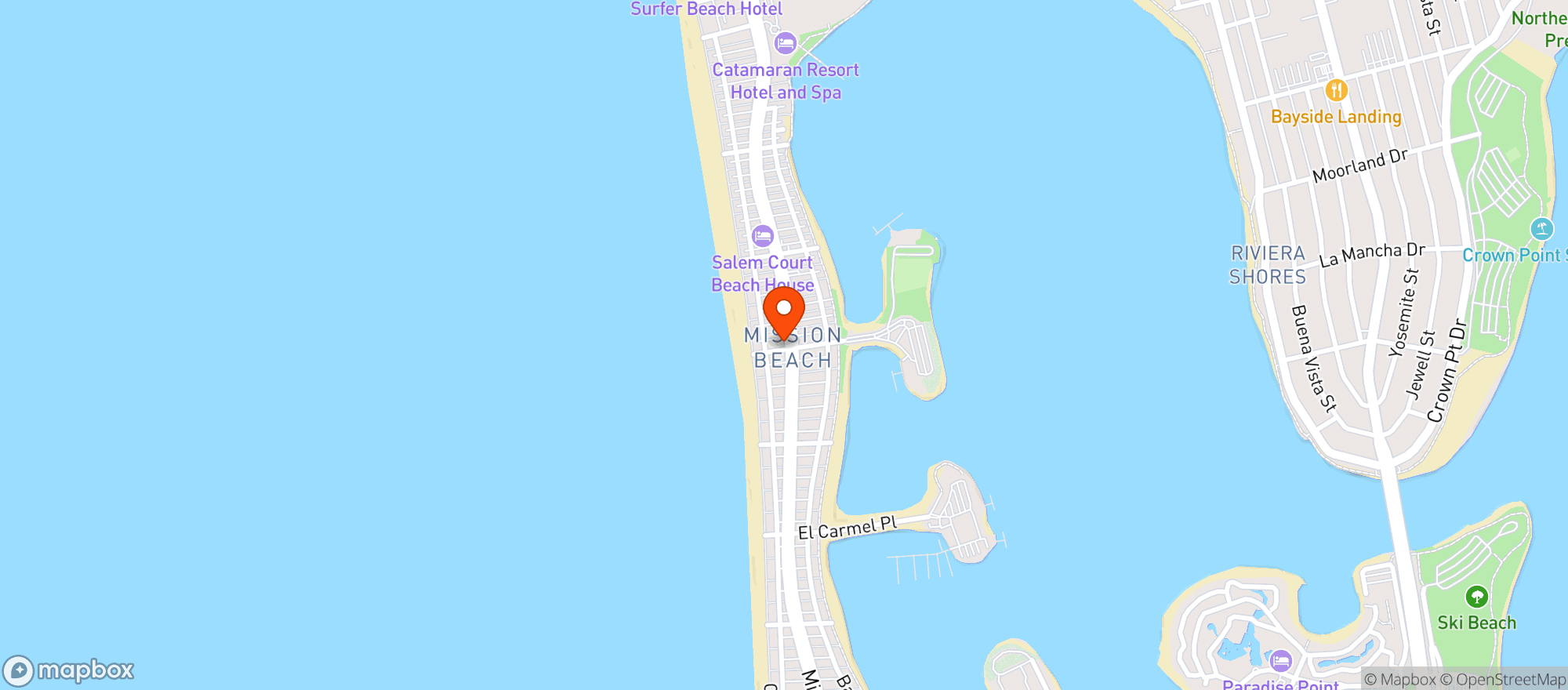 Map showing Miss Bs Coconut Club