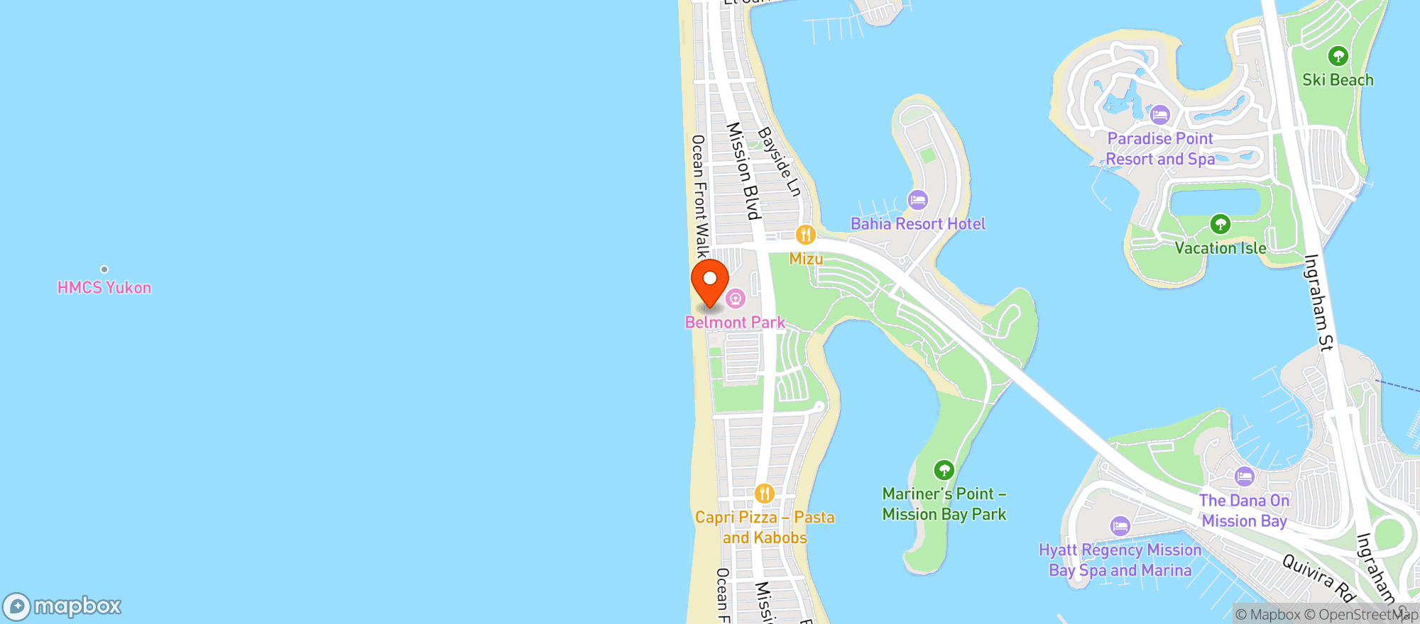 Map showing Beach House Grill