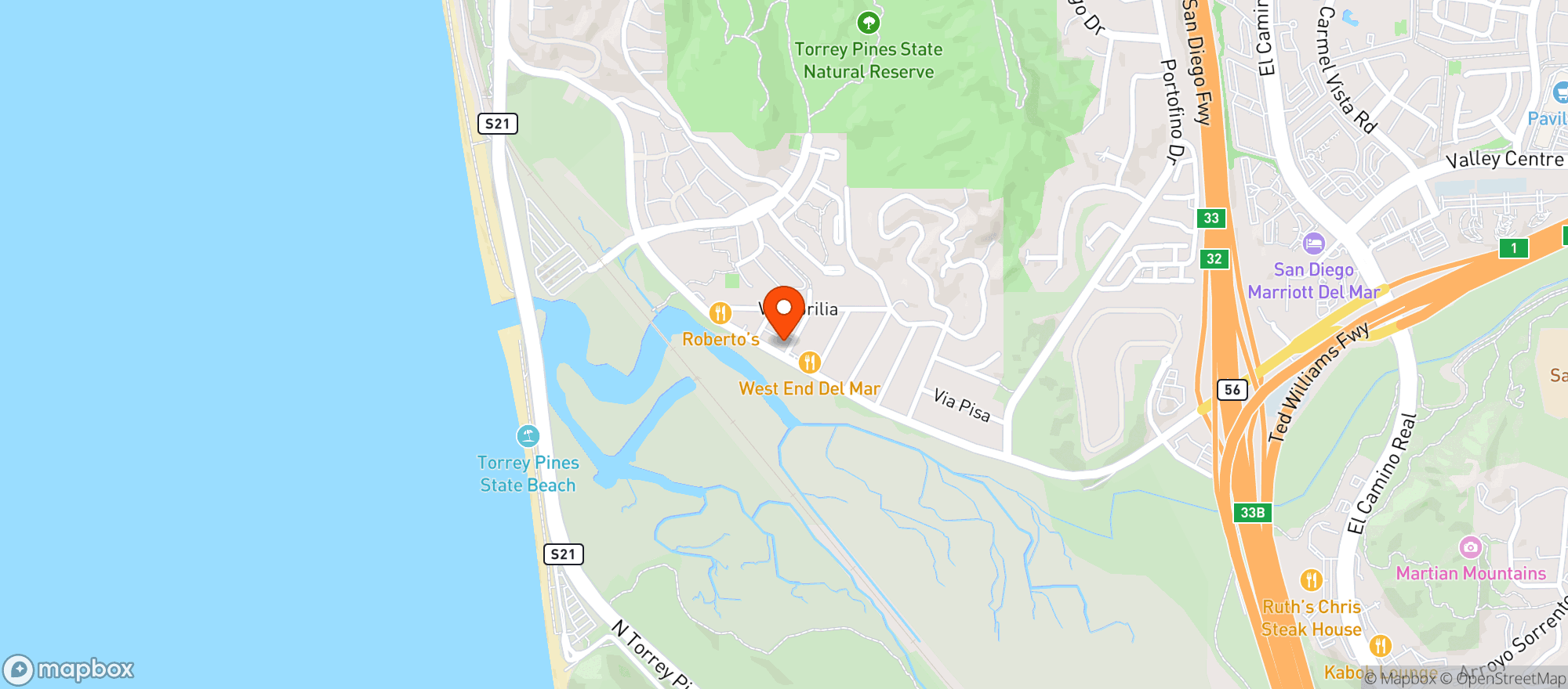 Map showing Aqua Mare Cucina Italiana