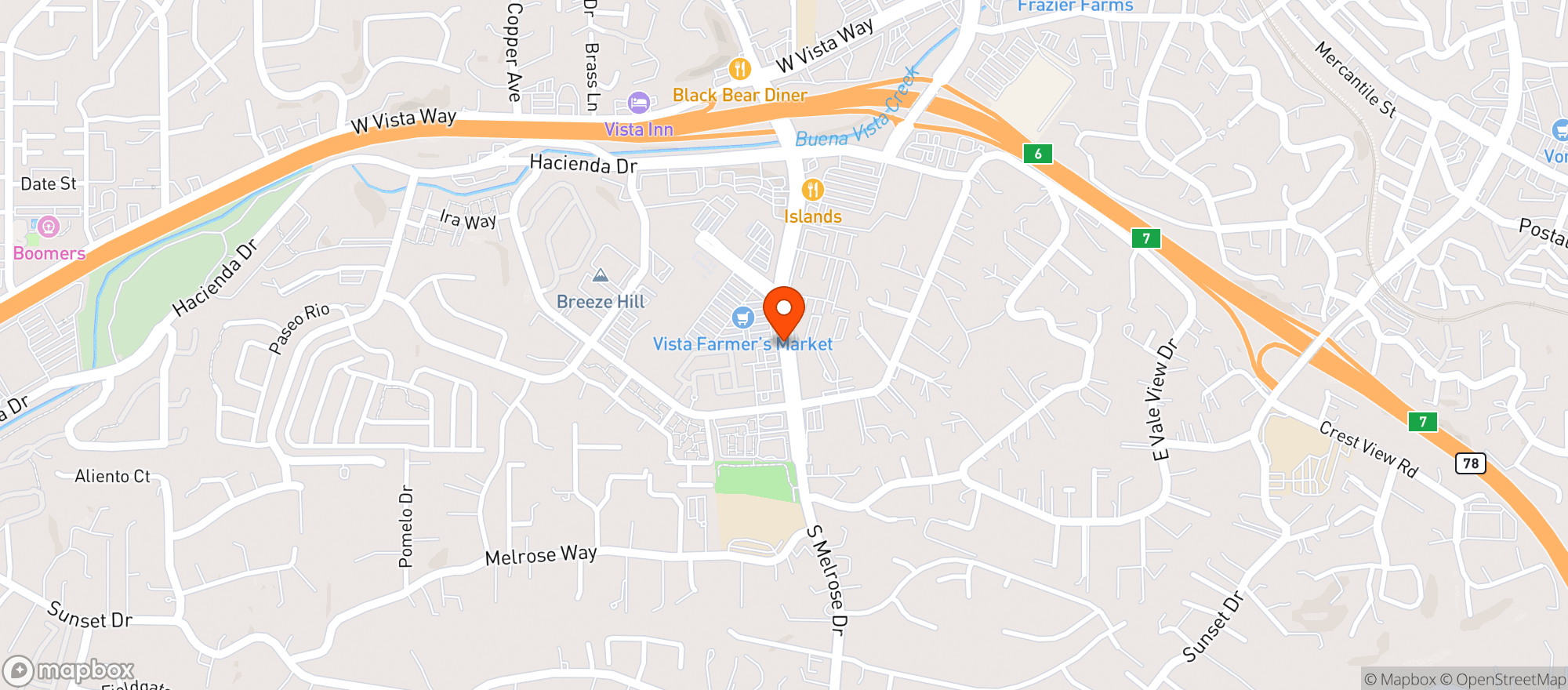 Map showing Oggis Sports Brewhouse & Pizza