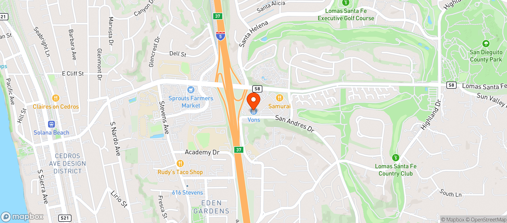 Map showing Vons