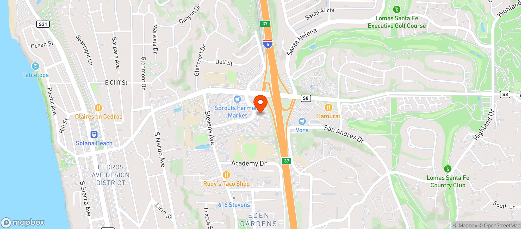 Map showing BevMo