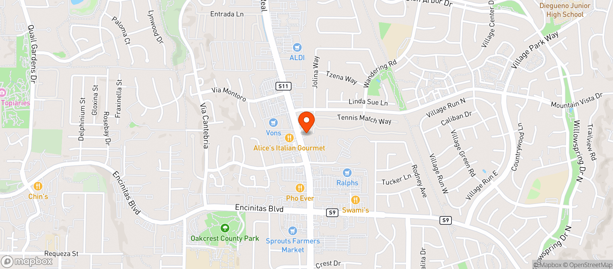 Map showing Wellgreens - Encinitas