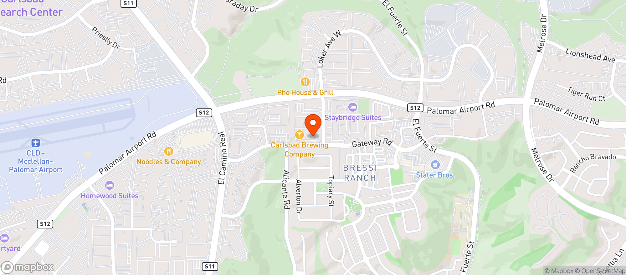 Map showing Carlsbad Brewing Company