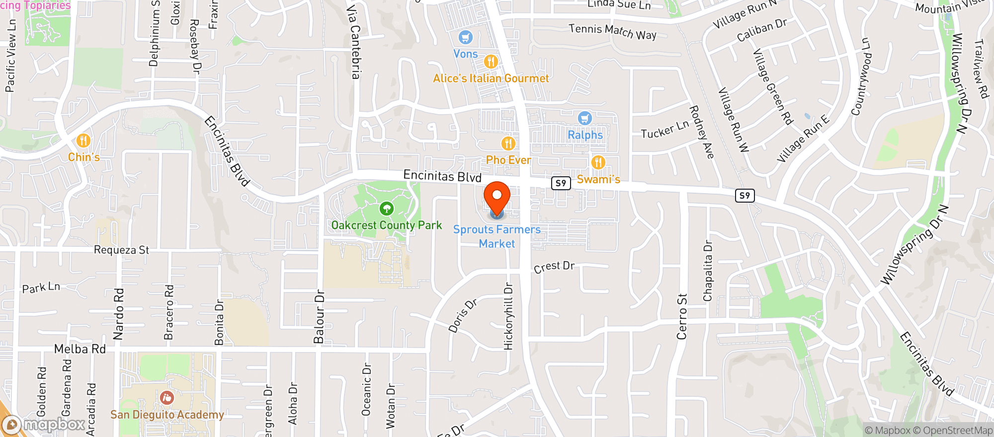 Map showing Sprouts Farmers Market
