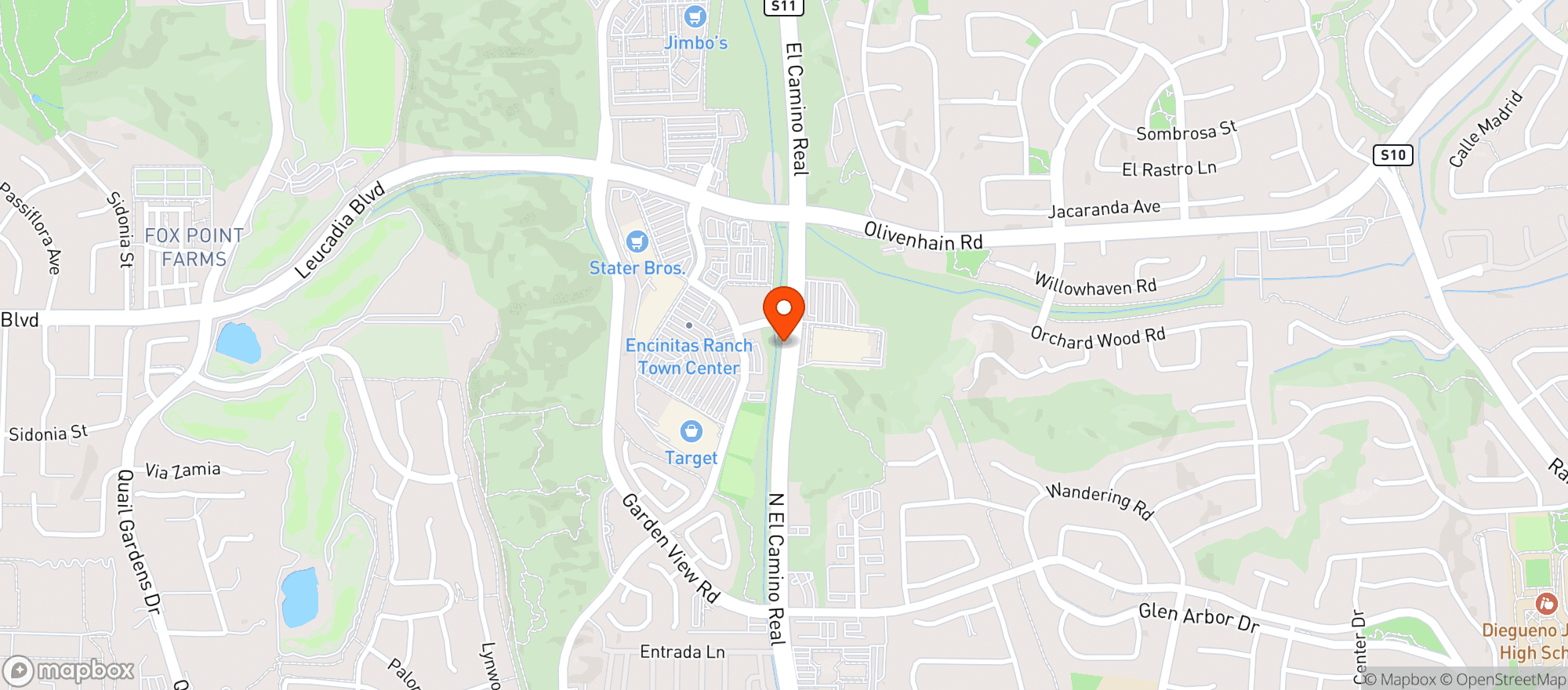 Map showing Target Store