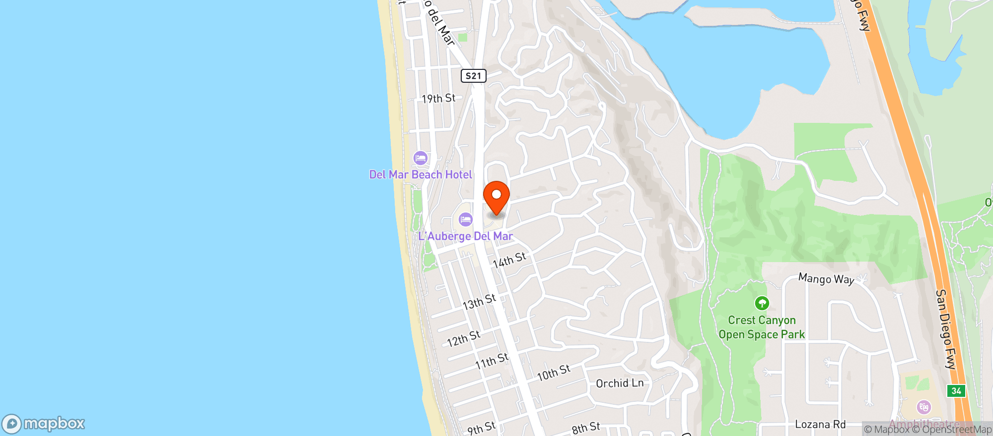 Map showing Valley Farm Market - Del Mar