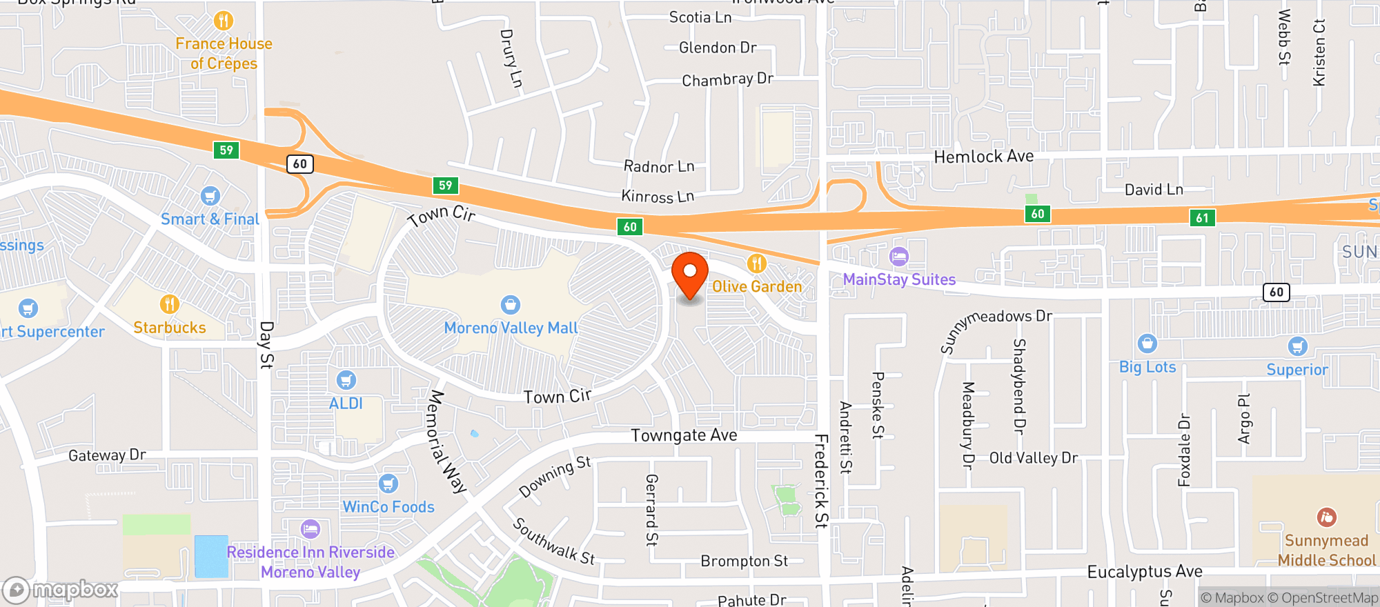 Map showing BevMo