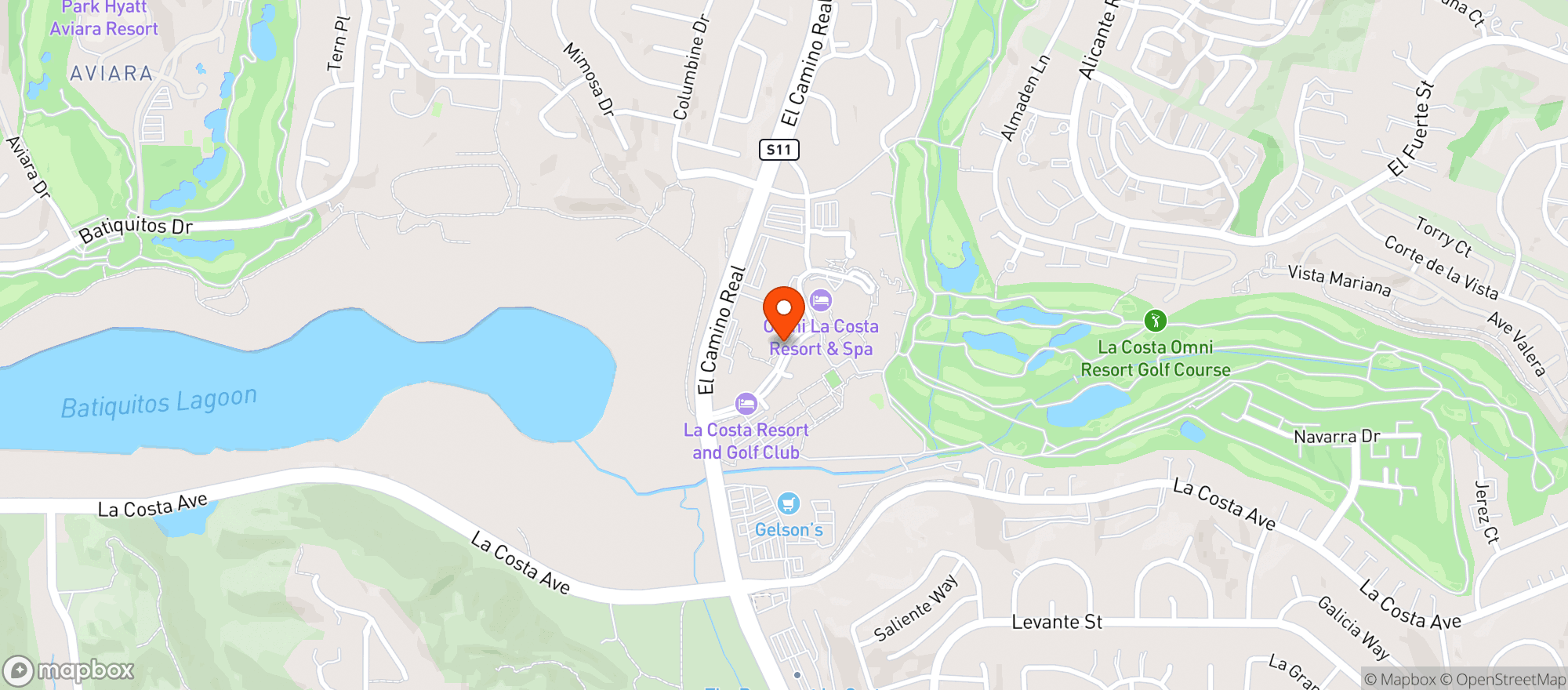 Map showing Omni La Costa Resort & Spa