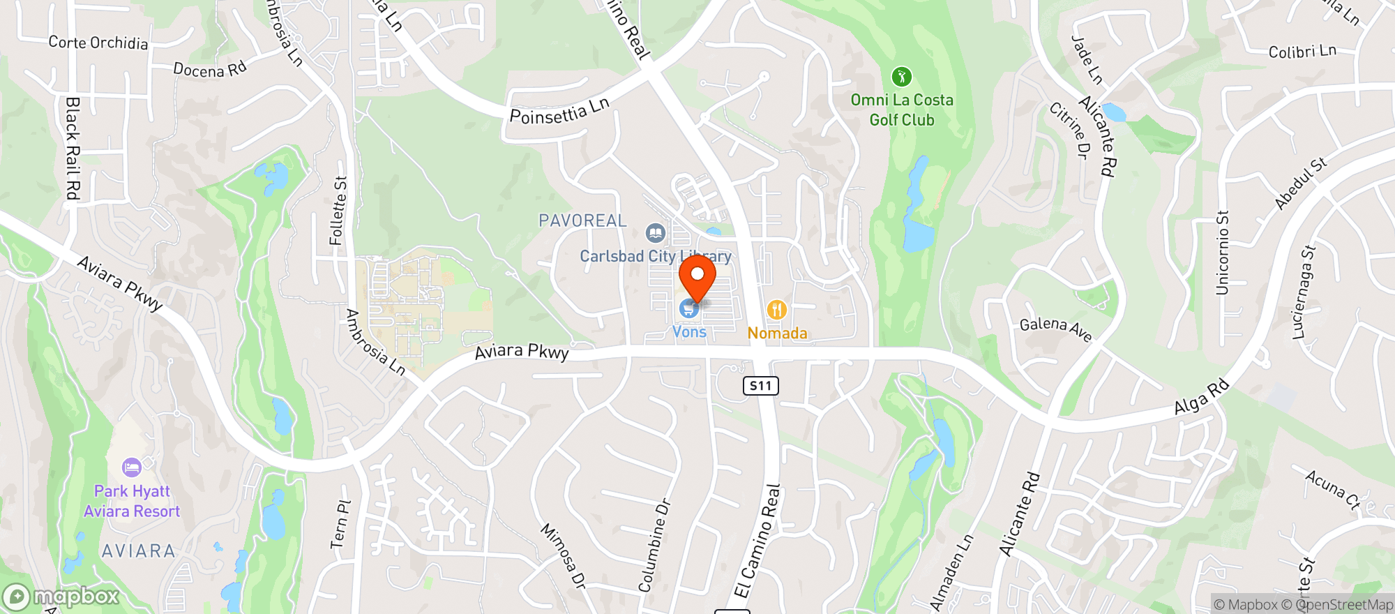 Map showing Vons