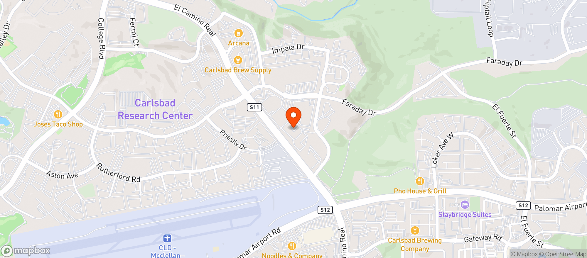 Map showing Rouleur Brewing Company - Carlsbad