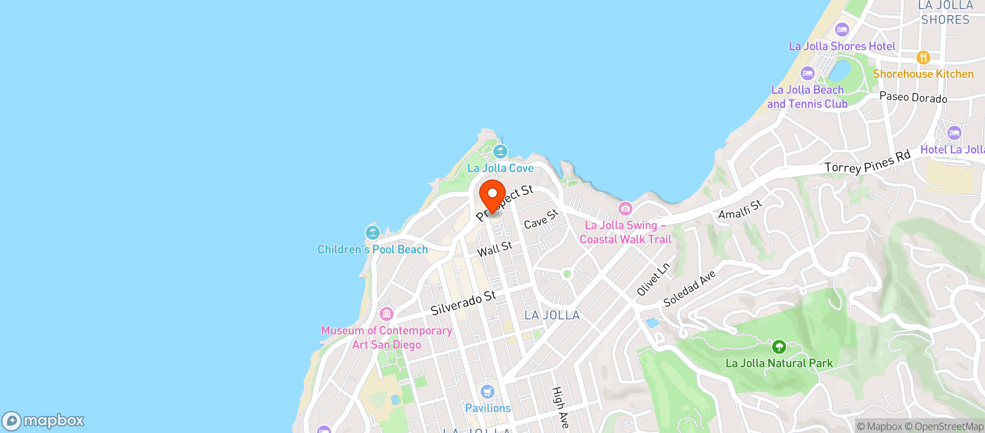 Map showing Catania La Jolla