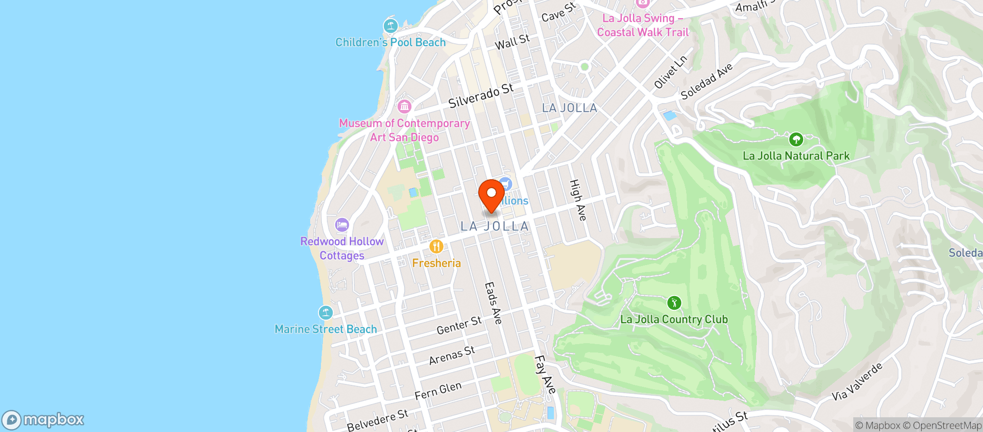 Map showing La Jolla