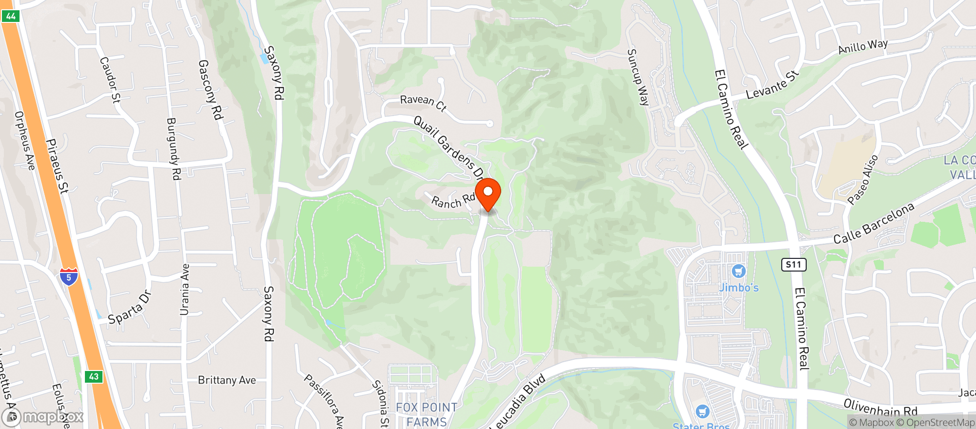 Map showing Encinitas Ranch Golf Course