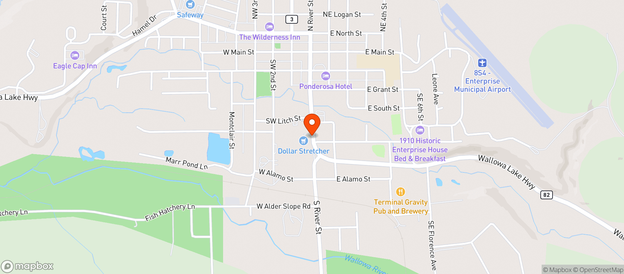 Map showing Enterprise Liquor Store